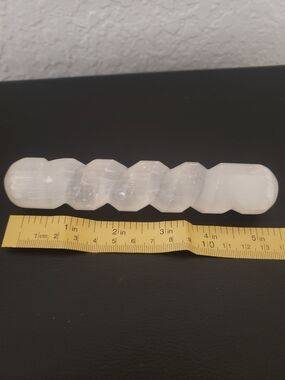 White Selenite Wand - Spiral Carved Crystal